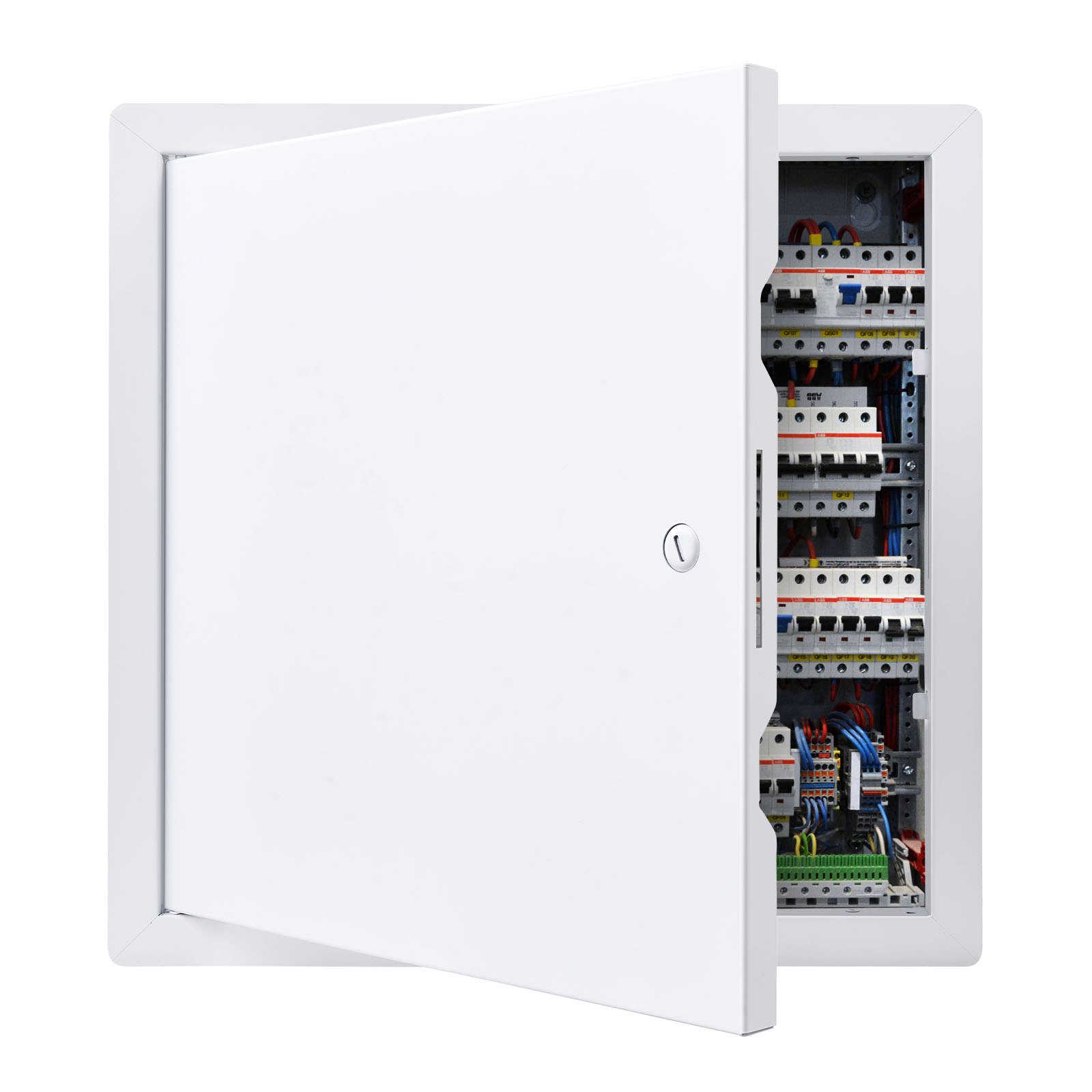 VEVOR inspectieluik voor gipsplaatconstructies, 337 x 337 mm, gegalvaniseerde stalen inspectiedeur met sleufslot, onderhoudsluik voor plafondmontage (sanitair & elektra), installatieafmetingen 315 x 315 mm.