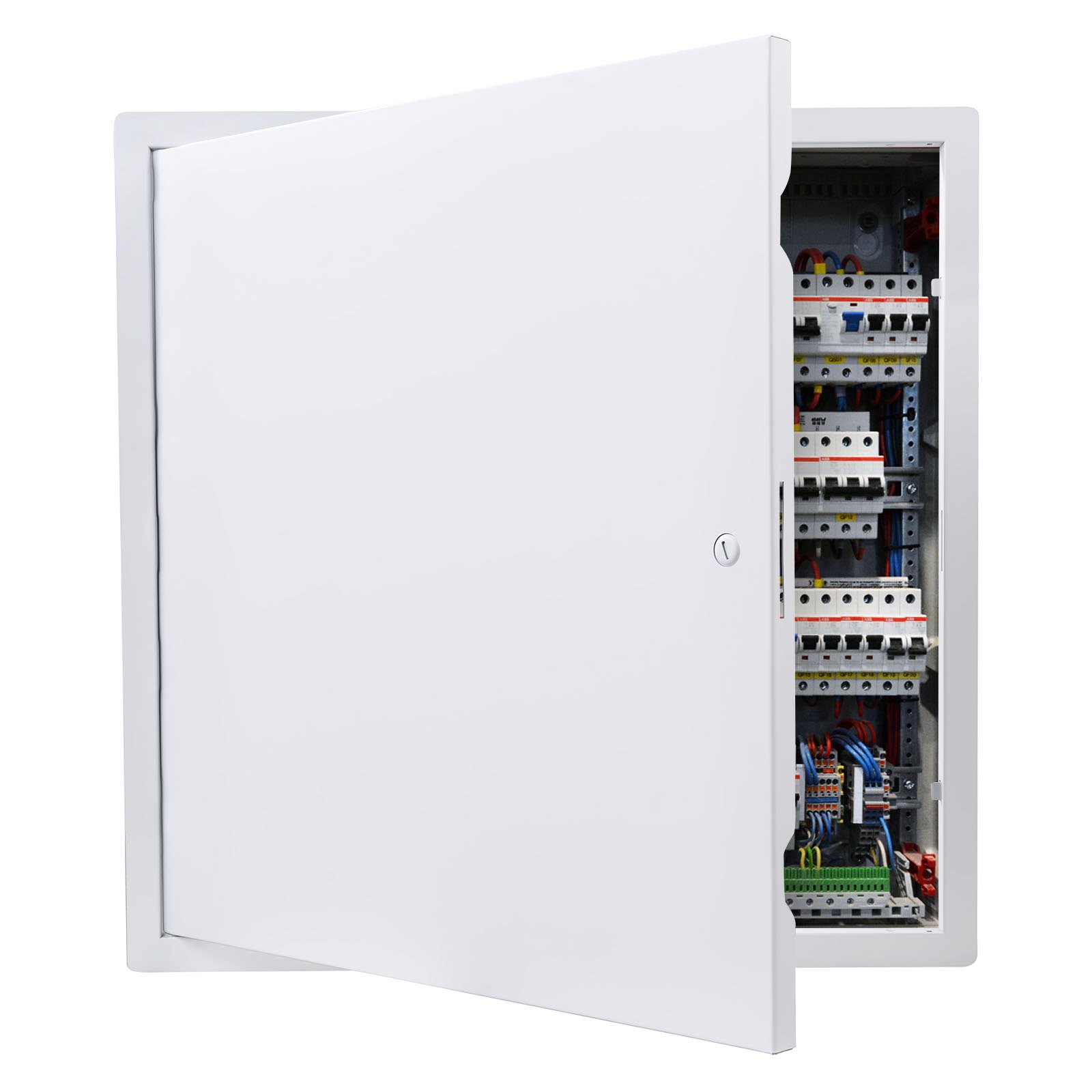 VEVOR inspectieluik voor gipsplaatconstructies, 489x489 mm, gegalvaniseerde stalen inspectiedeur met sleufslot, onderhoudsluik voor plafondmontage (sanitair & elektra), installatieafmetingen 467,5x467,5 mm, inspectieluik