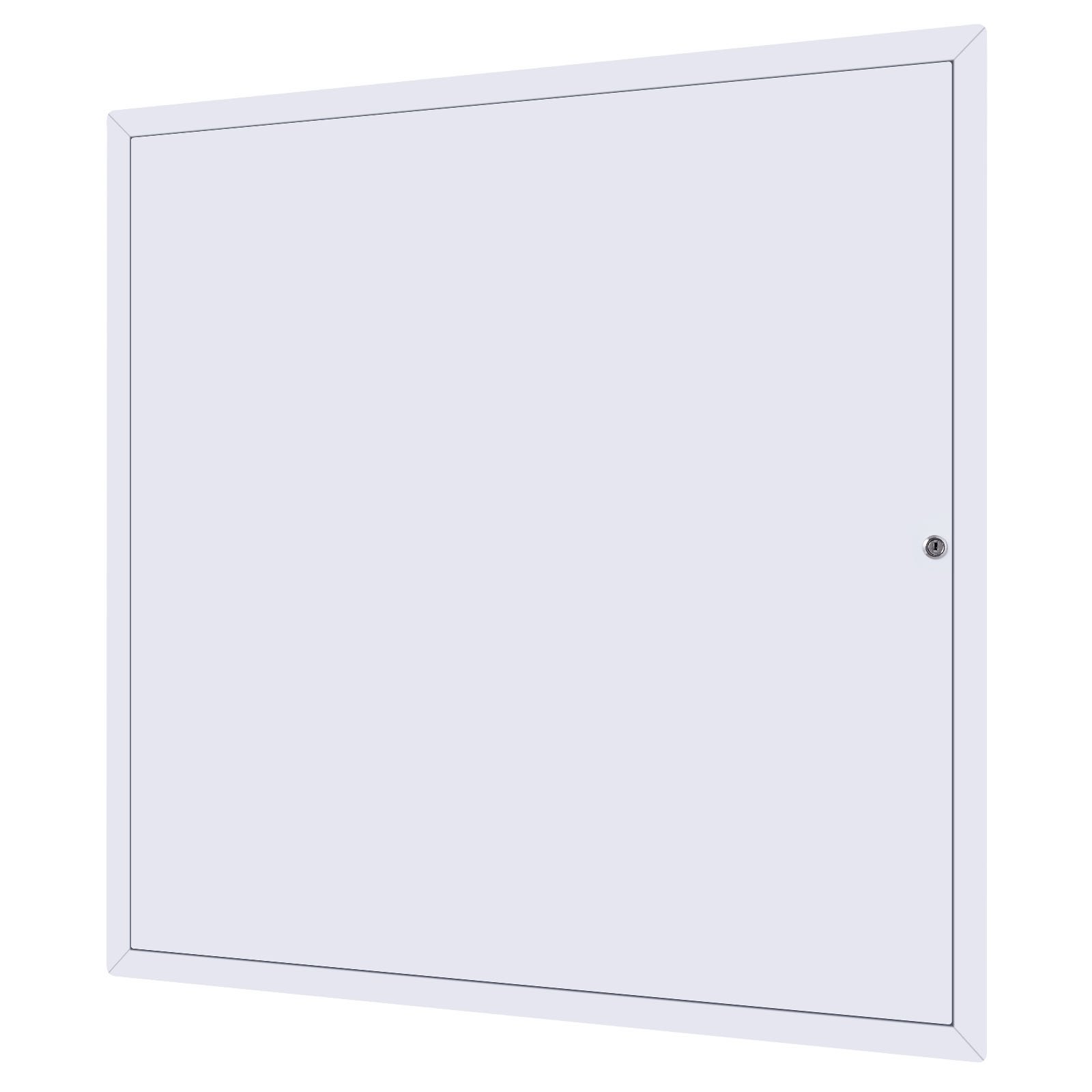 VEVOR inspectieluik voor gipsplaatconstructies, 64 x 64 cm, inspectieluik van gegalvaniseerd staal met slot, onderhoudsluik voor plafondmontage (sanitair & elektra), installatieafmetingen 62 x 62 cm, witte inspectiedeur.