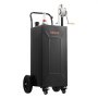 VEVOR 132,5L Brandstoftrolley Mobiel Tanksysteem met Handpomp Zwart, Draagbare Brandstoftank voor Auto Grasmaaier Boot ATV, Met 4 Wielen & Oliepeilindicator, Voor Benzine & Diesel, Koolstofstaal