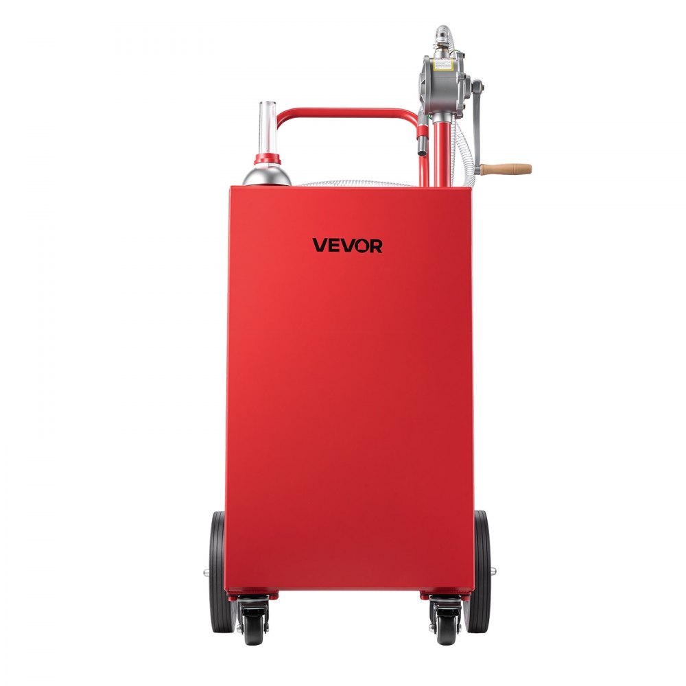 VEVOR 151,4L Brandstoftrolley Mobiel Tanksysteem met Handpomp, Rood, Draagbare Brandstoftank voor Auto, Boot, ATV, Motorfiets, met 4 Wielen & Oliepeilindicator, Voor Benzine & Diesel, Koolstofstaal