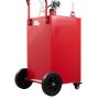 VEVOR 151,4L Brandstoftrolley Mobiel Tanksysteem met Handpomp, Rood, Draagbare Brandstoftank voor Auto, Boot, ATV, Motorfiets, met 4 Wielen & Oliepeilindicator, Voor Benzine & Diesel, Koolstofstaal