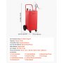 VEVOR 113,6L Brandstoftrolley Mobiel Tanksysteem met Handpomp, Rood, Draagbare Brandstoftank voor Auto, Grasmaaier, Boot, Met 4 Wielen & Oliepeilindicator, Voor Benzine & Diesel, Koolstofstaal