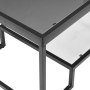 VEVOR Salontafel/Bijzettafel van gehard glas met verlichting, rechthoekige glazen tafel met twee niveaus en open opbergruimte, metalen salontafel voor woonkamer en kantoor 100 x 51 x 48 cm Zwart
