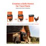 VEVOR Automatic Chicken Coop Door, Battery Powered Chicken Coop Door with Timer & Manual Setting, Anti-Pinch Security, Durable Aluminum Alloy, Chick Run Gate Opener with Waterproof Sealing, Orange