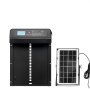VEVOR kippenhokdeur, werkt op zonne-energie en batterijen, met lcd-display, afstandsbediening, lichtsensor en timer, anti-beknellingsbeveiliging, kippenhokdeur van aluminiumlegering, 350x250x73 mm, zwart