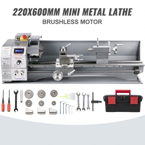 VEVOR Mini Metalen Draaibank Mini Metal Lathe 1100W Tafeldraaimachine Eenfase