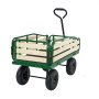 VEVOR Kinderhandkar, 118 cm, transportkar met duwstang, gemaakt van hout en metaal, max. 250 kg draagvermogen, ideaal voor kinderen vanaf 5 jaar, voor in de tuin, uitstapjes en op het strand, groen en zwart