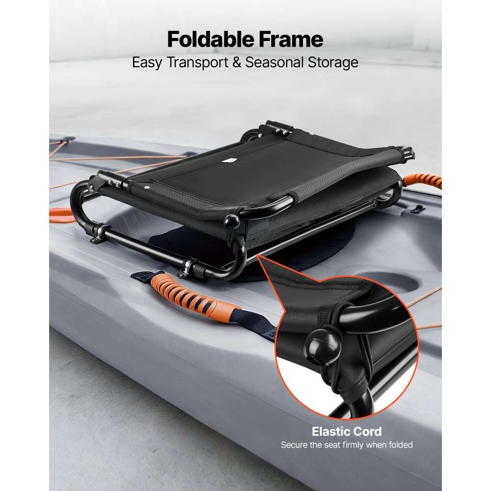 VEVOR Kayak Seat, Folding Kayak Seat with Comfortable Back Support, Aluminum Alloy Frame & 600D Oxford Fabric, Easy Assembly for Paddling, Fishing and Recreational Kayaking		