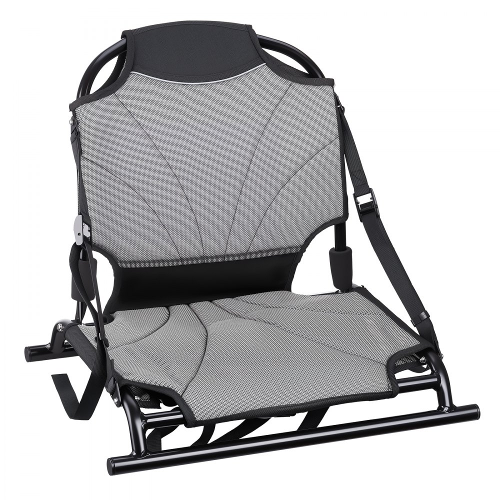 VEVOR Kayak Seat, 1 Pack 1.3" Raised Height, Universal Foldable Canoe Seat with Adjustable Back Support, Adjustable Straps, and Aluminum Alloy Frame for Sit-on-Top/Fishing/Inflatable Kayaks & Canoes
