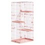 VEVOR Cat Cage 4-Tier 33.07"x23.82"x64.37" DIY Cat Playpen with Ladders, Indoor Enclosure Detachable Metal Wire Kennel Crate, Large Exercise Place for 1-2 Cats, Kittens, Ferrets, Small Animals, Pink