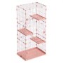 VEVOR Cat Cage 4-Tier 33.07"x23.82"x64.37" DIY Cat Playpen with Ladders, Indoor Enclosure Detachable Metal Wire Kennel Crate, Large Exercise Place for 1-2 Cats, Kittens, Ferrets, Small Animals, Pink