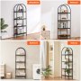 VEVOR Metal Bookshelf, 4-Tier Arched Industrial Bookshelf, Small Rustic Vintage Storage Bookcase with Open Shelves, Freestanding Display Shelving Unit Storage Rack, for Living room, Bedroom & Office
