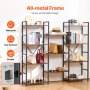VEVOR Triple Metal Bookshelf, 11-Tier Industrial Bookshelf, Large Rustic Vintage Storage Bookcase with Open Shelves, Freestanding Display Shelving Unit Storage Rack, for Living room, Bedroom & Office