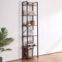 VEVOR Metalen boekenkast, 6-laags rechthoekige industriële boekenplank, rustiek opbergrek met open planken, vrijstaand displayplank-opbergrek, 30 x 40 x 187 cm