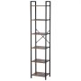 VEVOR Metalen boekenkast, 6-laags rechthoekige industriële boekenplank, rustiek opbergrek met open planken, vrijstaand displayplank-opbergrek, 30 x 40 x 187 cm