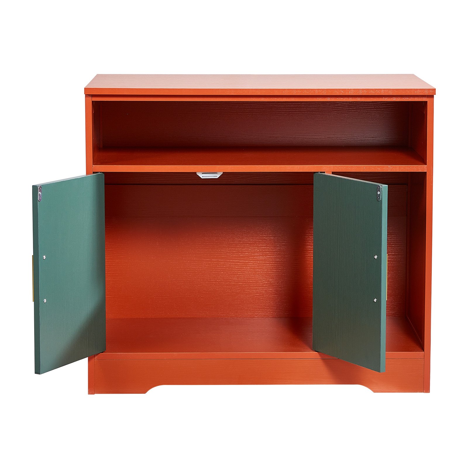 VEVOR Kattenbakkast 792x430x710 mm, Kattenbakkast met plank en opbergruimte, Modern houten kattenhuis voor binnen, Past op de meeste kattenbakken, Rood & Groen