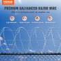 VEVOR Razor Wires, 98 ft Razor Barbed Wire, 2 Rolls Razor Wire Fencing Razor Fence, Double Spiral Razor Ribbon Barbed Wire Galvanized Razor Wire Fence, Rolls Razor for Garden