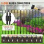 VEVOR 19x decorative garden fence 44x33cm metal fence made of carbon steel plug-in fence 3.81cm spike distance dog fence mesh fence bed fence metal fence elements including fastening material
