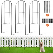 VEVOR 28x decoratief tuinhek 61x33cm metalen hekwerk van koolstofstaal insteekhek 5,08cm spiesafstand hondenhek gaashekwerk bedhek metalen hekwerkelementen inclusief bevestigingsmateriaal