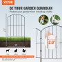 VEVOR 10x decoratief tuinhek 61x33cm metalen hekwerk van koolstofstaal insteekhek 5,08cm spiesafstand hondenhek gaashek bedhek metalen hekwerkelementen inclusief bevestigingsmateriaal
