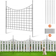 VEVOR set van 5 decoratief tuinhek 75x93cm metalen hekwerk van koolstofstaal insteekhek 6,38cm spiesafstand hondenhek gaashekwerk bedhek metalen hekwerkelementen inclusief bevestigingsmateriaal