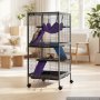 VEVOR Kleine Dierenkooi, Metalen Frettenkooi, Verblijf voor Kleine Dieren, 52x52x113 cm, voor Fretten, Chinchilla's, Vliegende Eekhoorns, Cavia's & Konijnen, 4 Verdiepingen, Draadafstand 13,97 mm, Vergrendelbare Zwenkwielen