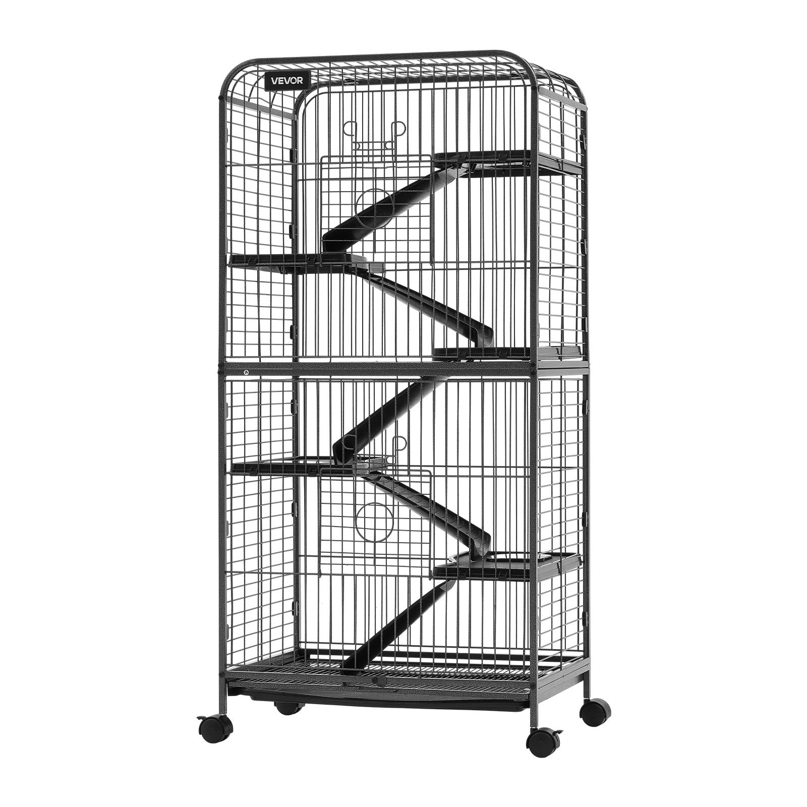 VEVOR Kleine Dierenkooi Frettenkooi Kleine Dierenverblijf 635x435x1330 mm, Fretten Chinchilla's Vliegende Eekhoorns Kleine Katten & Konijnen 6 Verdiepingen 25,4 mm Draadafstand Vergrendelbare Zwenkwielen