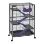 VEVOR Kleine Dierenkooi, Metalen Frettenkooi, Verblijf voor Kleine Dieren, 80x52x127 cm, voor Fretten, Chinchilla's, Vliegende Eekhoorns, Cavia's & Konijnen, 5 Verdiepingen, Draadafstand 13,97 mm, Vergrendelbare Zwenkwielen