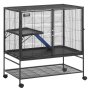 VEVOR 39" Rolling Iron Frettenkooi, Grote kooi met 2 verdiepingen, Kooi voor kleine dieren met hellingen en lade, Eenvoudig te monteren voor ratten, hamsters, cavia's en chinchilla's