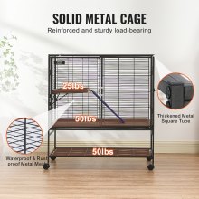 VEVOR 39" Metal Small Animal Cage 2-Tier Rolling Ferret Cage with Tray A Ramp