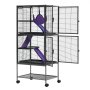 VEVOR Kleine Dierenkooi, Metalen Frettenkooi, Verblijf voor Kleine Dieren, 61x44x138 cm, voor Fretten, Chinchilla's, Vliegende Eekhoorns, Cavia's & Konijnen, 4 Verdiepingen, Draadafstand 13,97 mm, Vergrendelbare Zwenkwielen
