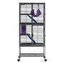 VEVOR Kleine Dierenkooi, Metalen Frettenkooi, Verblijf voor Kleine Dieren, 61x44x138 cm, voor Fretten, Chinchilla's, Vliegende Eekhoorns, Cavia's & Konijnen, 4 Verdiepingen, Draadafstand 13,97 mm, Vergrendelbare Zwenkwielen