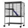 VEVOR 34" Rolling Metal Ferret Cage, Large 2-Tier Cage, Small Animal Cage with Ramps & Tray, Easy to Set up for Pet Rats, Hamster, Guinea Pig, Chinchilla, Squirrel, Hedgehogs, Bunny