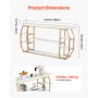 VEVOR Marble Console Table, 3 Tiers Modern Console Table for Open Storage, Golden Geometric Table with Iron Tubes, Anti-Tip Device and Triangular Support for Living Room, Hallway, Entryway, Foyer