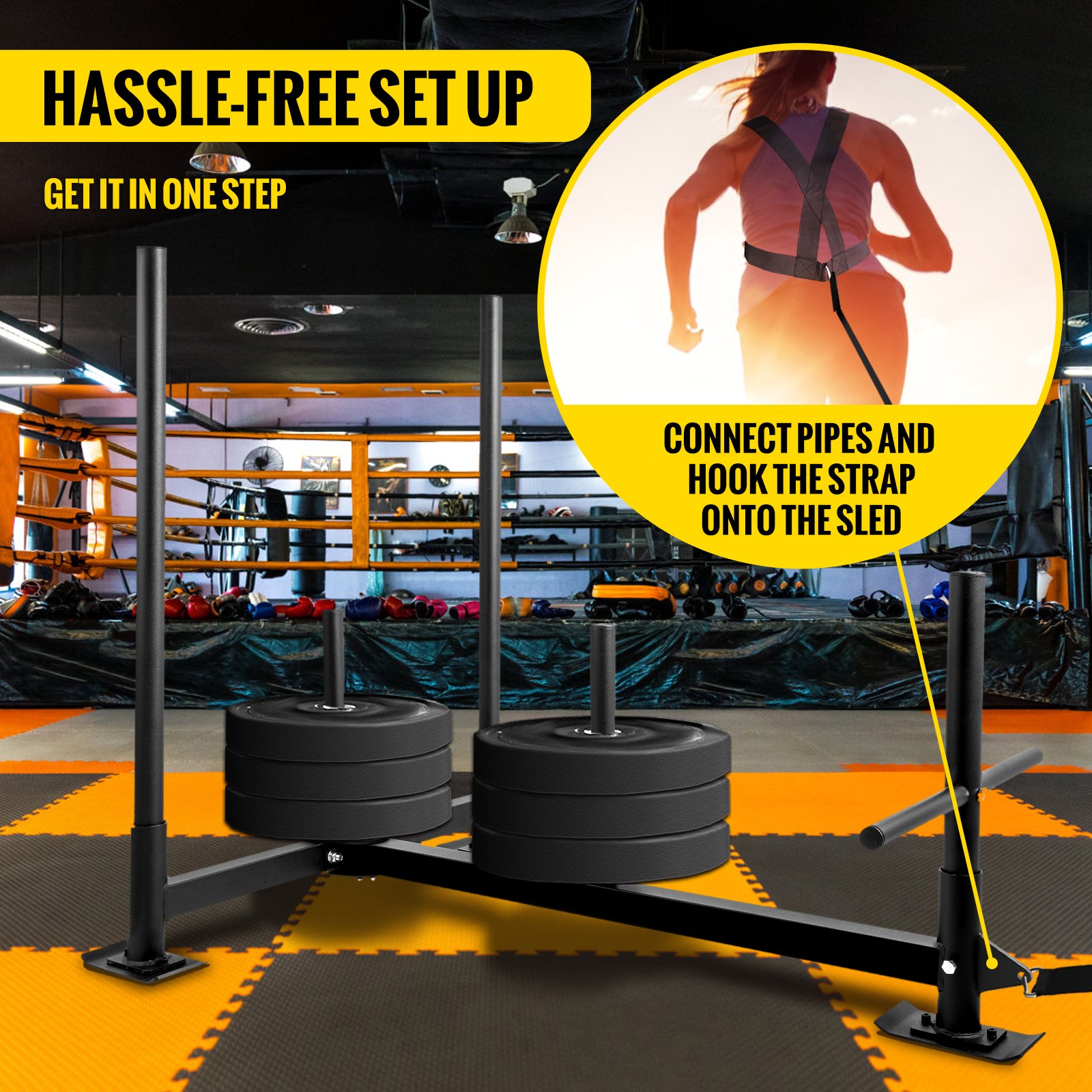 Fitness Gewicht Slee Laag Push Pull Zwaar Hoog Training