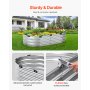 VEVOR Metal Raised Garden Bed, 4 x 2 x 1 ft Outdoor Galvanized Planter Box, with Open Bottom, Large Oval Planter Raised Bed for Gardening Vegetables, Flowers, Herbs, and Succulent Plants, Silver