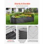 VEVOR Metal Raised Garden Bed, 6.53 x 1.96 x 1.4 ft Outdoor Galvanized Planter Box, Open Bottom, Large Oval Planter Raised Bed for Gardening Vegetables, Flowers, Herbs, and Succulent Plants, Dark Gray
