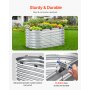 VEVOR Metal Raised Garden Bed, 4 x 2 x 2 ft Outdoor Galvanized Planter Box, with Open Bottom, Large Oval Planter Raised Bed for Gardening Vegetables, Flowers, Herbs, and Succulent Plants, Silver