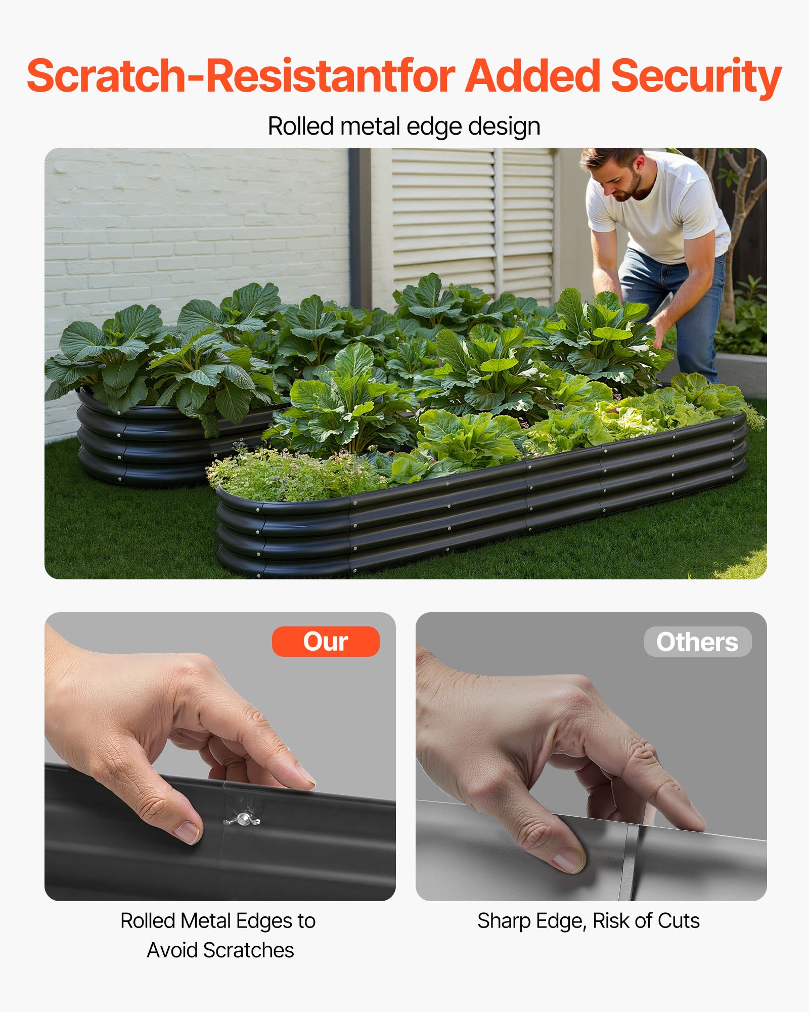 VEVOR Verhoogd Tuinbed, Metaal, 2400x600x290 mm, Plantbed, Groentebed, Plantenbak met Open Bodem & Afgeronde Randen, Bloembed, Kruidenbed, Ideaal voor Groenten, Bloemen, Kruiden & Vetplanten, Ovaal