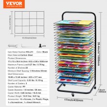 VEVOR Art Droogrek 25 verwijderbare planken Verfdroogrek oprolbaar