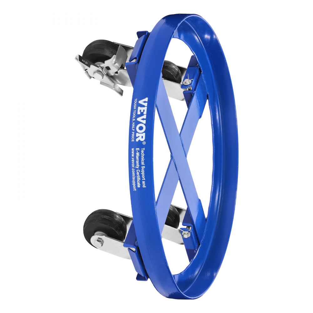 VEVOR 55 Gallon Drum Dolly, 2000 lbs Load Capacity, Heavy-Duty Barrel Dolly with Cross Braces and 4 Swivel Caster Wheels, Non Tipping Hand Truck Capacity Dollies for Warehouse Drum Handling, Blue