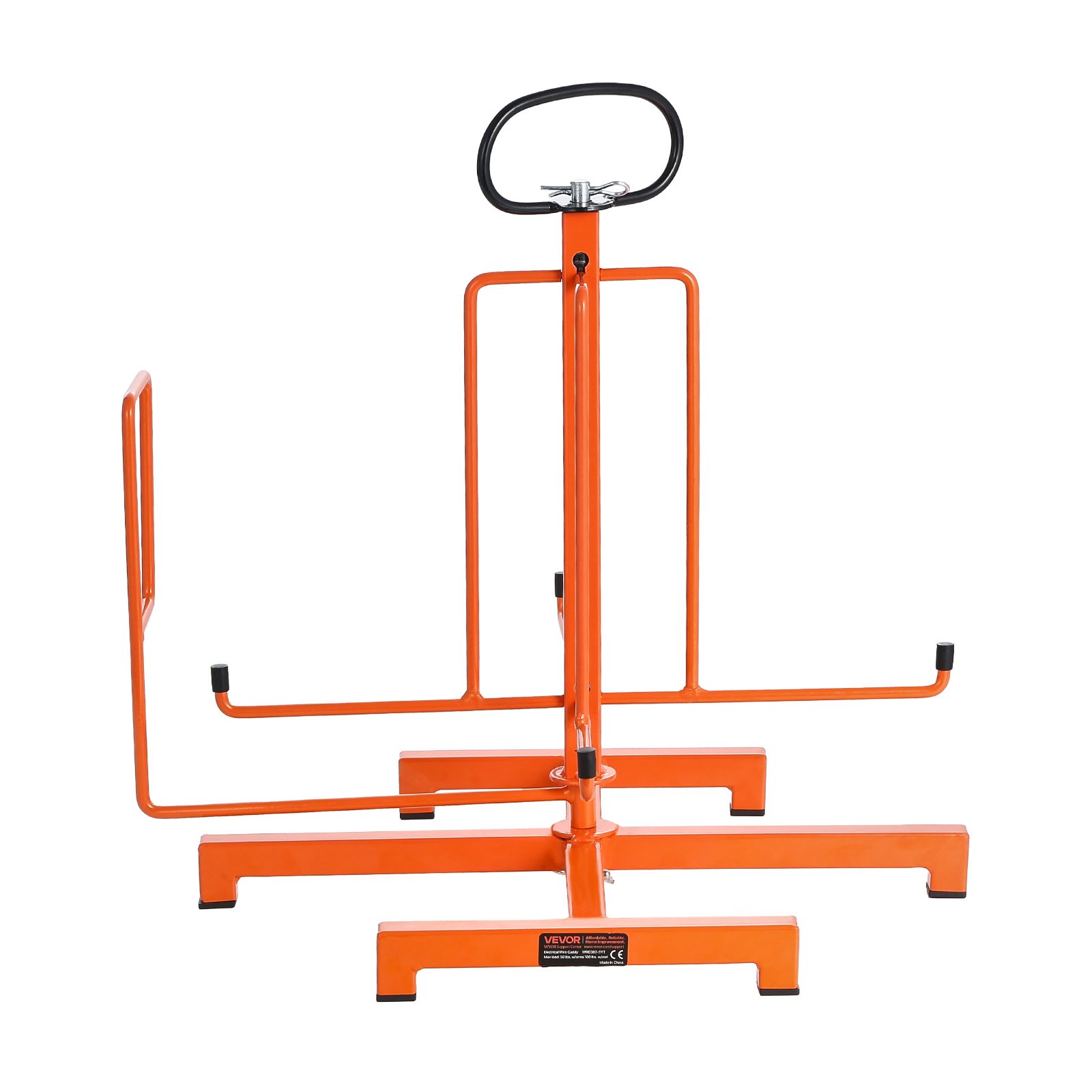 VEVOR Draadspoelhouder, vloer- of wandmontage (45/22,7 kg), kabelspoeldispenser, draagbare draadspoel met handvat, draaibaar oog, voor kabeltransport onder verschillende omstandigheden