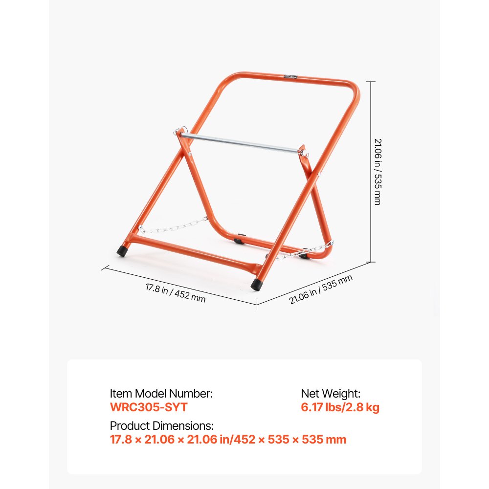 VEVOR Draadspoelhouder, stalen frame, opvouwbare kabeldispenser, draagvermogen 45 kg, draagbare draaddispenser voor het opbergen van spoelen met een diameter van 50 cm onder verschillende omstandigheden