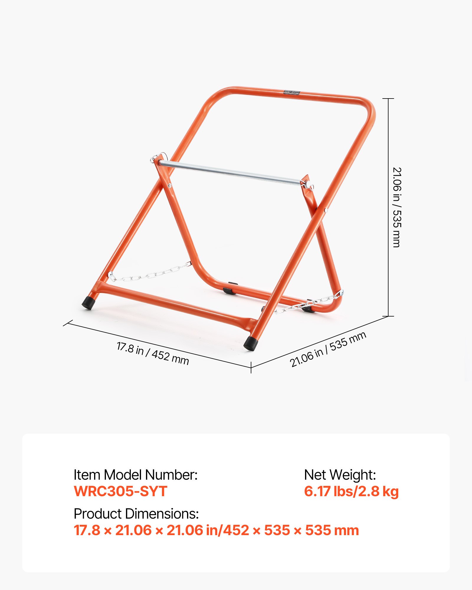 VEVOR Draadspoelhouder, stalen frame, opvouwbare kabeldispenser, draagvermogen 45 kg, draagbare draaddispenser voor het opbergen van spoelen met een diameter van 50 cm onder verschillende omstandigheden