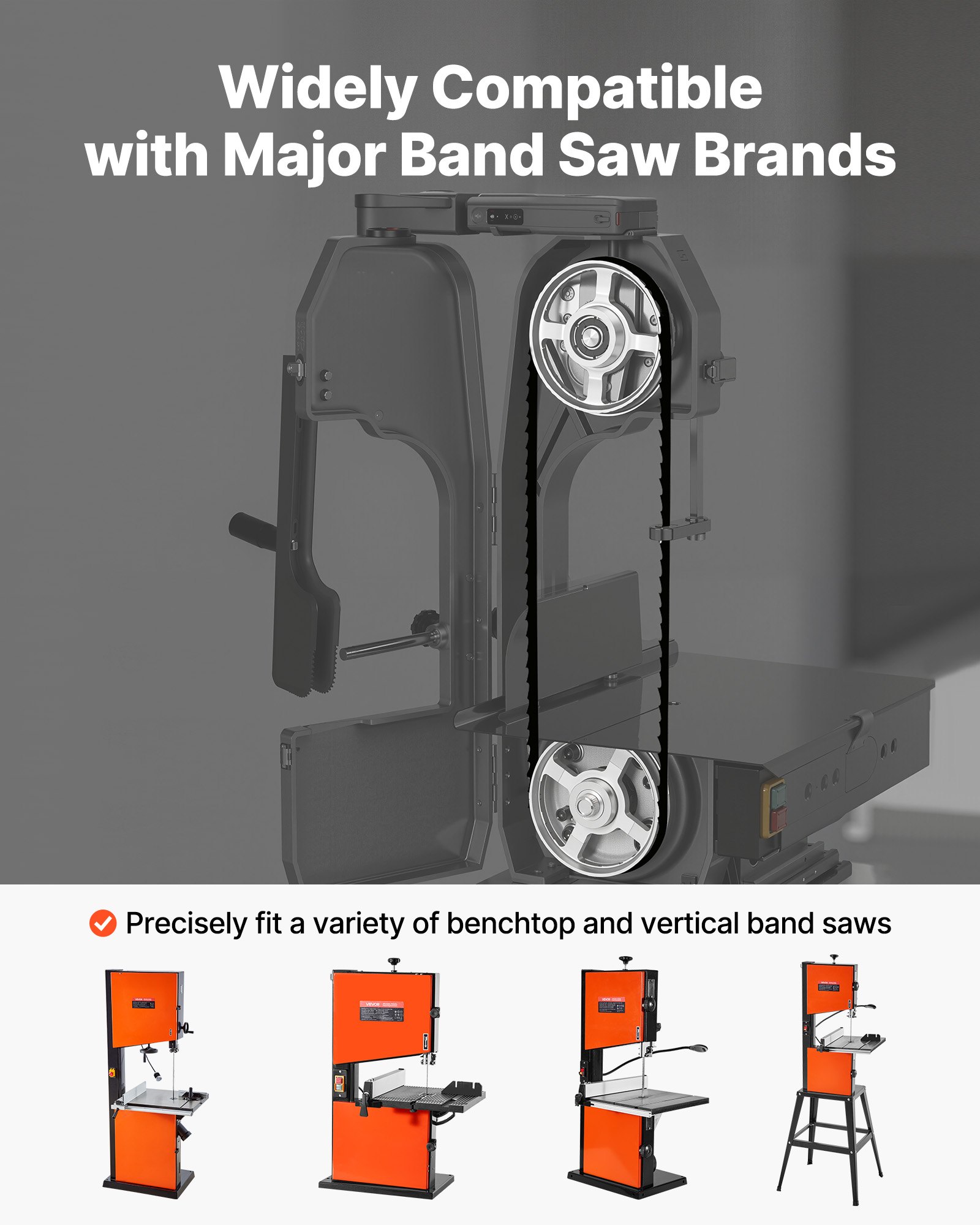 VEVOR lintzaagblad, 1511 x 6,5 x 0,35 mm, 6 TPI, met geharde, scherpe tanden (15 HRC), SK5 koolstofstaal, 6,35 mm breed, vervanging voor gangbare houtbewerkingslintzagen, 1 set