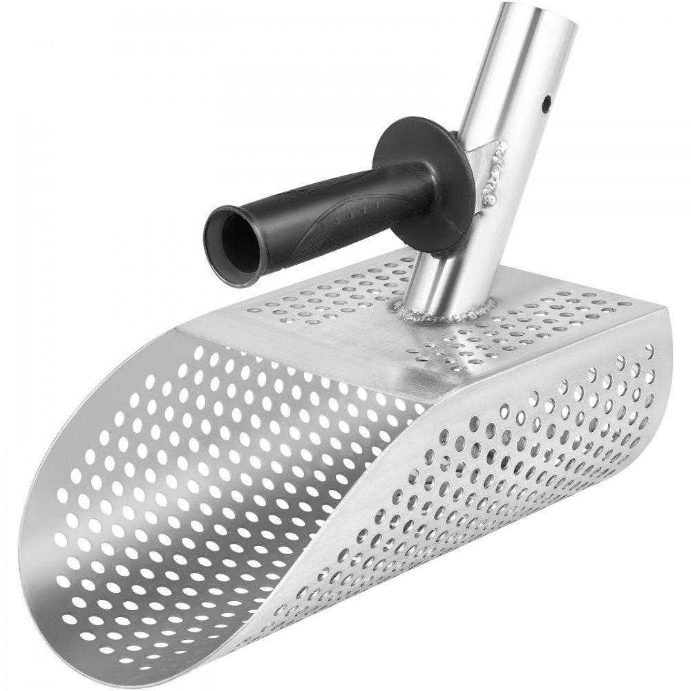 VEVOR Metaaldetector Sand Scoop 1 kg Beach Sand Scoop Metaaldetector 20 x 29 cm Metaaldetector Scoop Gemaakt van 2 mm Roestvrij Staal met 10 mm Diameter Ronde Gaten en Antislipgreep voor Schattenjacht