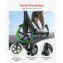 VEVOR Kick Scooter for Kids Ages 8+, Teens & Adults, 2-Wheel Toddler Scooter with Adjustable Height Handlebar, Wide Anti-Slip Deck, Foldable Lightweight for Boys & Girls up to 220 lbs, Black + Green