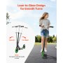 VEVOR Kick Scooter for Kids Ages 8+, Teens & Adults, 2-Wheel Toddler Scooter with Adjustable Height Handlebar, Wide Anti-Slip Deck, Foldable Lightweight for Boys & Girls up to 220 lbs, Black + Green