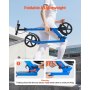 VEVOR Scooter (2 wielen) voor kinderen vanaf 8 jaar, stadsscooter, kinderscooter, straatscooter met in hoogte verstelbaar stuur, antislip deck en handrem, opvouwbare step tot 100 kg, zwart + blauw